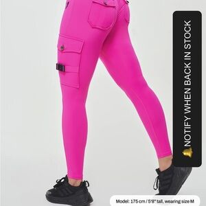Bold Pink Cargo Leggings